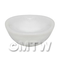 1/12th scale - 15mm Dolls House Miniature White Glazed Ceramic Bowl
