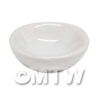 16mm Dolls House Miniature White Glazed Ceramic Bowl