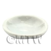 24mm Dolls House Miniature White Glazed Ceramic Plate