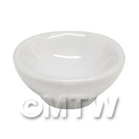 19mm Dolls House Miniature White Glazed Ceramic Bowl