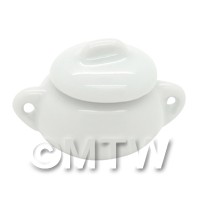 25mm Dolls House Miniature White Glazed Ceramic Kitchen Pot