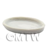 Handmade Ceramic 24mm White Glazed Oval Plate