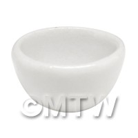 18mm Dolls House Miniature White Glazed Ceramic Bowl