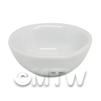 22mm Dolls House Miniature White Glazed Ceramic Bowl
