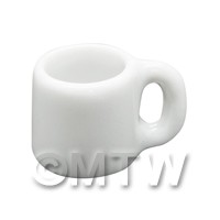 1/12th scale - 10mm Dolls House Miniature White Glazed Ceramic Coffee Mug
