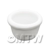 Dolls House Miniature White Glazed Ceramic Flower Pot