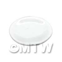 20mm Dolls House Miniature White Glazed Ceramic Plate
