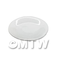 28mm Dolls House Miniature White Glazed Ceramic Plate