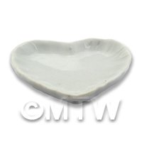 White Glazed Ceramic Heart Shaped Plate