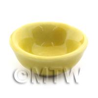 22mm Dolls House Miniature Yellow Glazed Ceramic Bowl