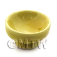 22mm Dolls House Miniature Yellow Glazed Ceramic Fruit Bowl