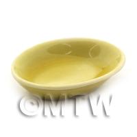 18mm x 26mm Dolls House Miniature Yellow Glazed Ceramic Serving Dish