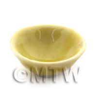 15mm Dolls House Miniature Yellow Glazed Ceramic Bowl