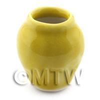 18mm Dolls House Miniature Yellow Glazed Ceramic Tradtional Vase