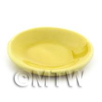 29mm Dolls House Miniature Yellow Glazed Ceramic Plate