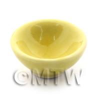 17mm Dolls House Miniature Yellow Glazed Ceramic Bowl