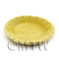 25mm Dolls House Miniature Yellow Glazed Ceramic Fluted Edged Plate