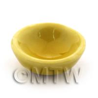 15mm Dolls House Miniature Yellow Glazed Ceramic Bowl
