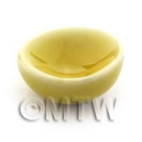 12mm Dolls House Miniature Yellow Glazed Ceramic Bowl