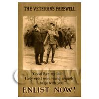 Verterans Farewell - Sepia - Miniature WWI Poster