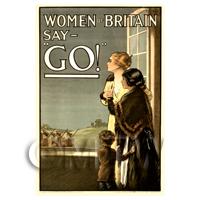 1/12th scale - Woman Of Britain Say Go! - Miniature WWI Poster