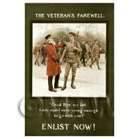 1/12th scale - The Veterans Farewell - Colour - Miniature WWI Poster