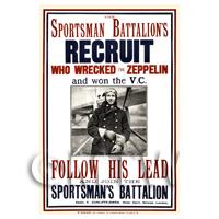 1/12th scale - Sportsman Battalions Recruit - Miniature WWI Poster