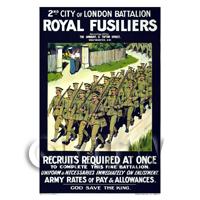 1/12th scale - Royal Fusiliers Recruitment - Miniature WWI Poster