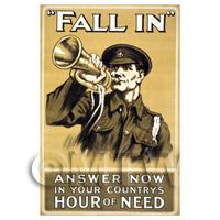 1/12th scale - Countrys Hour Of Need - Miniature WWI Poster