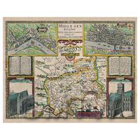 Dolls House Miniature John Speed Middlesex Map