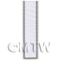 Dolls House Miniature Large White Stair Runner With Floral Border (LR4)