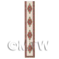 Dolls House Miniature 36cm White Stair Runner With Red Diamonds (MR3)