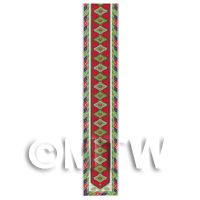 Dolls House 36cm Green And White Stair Runner With Red Diamonds (MR4)