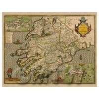 Dolls House Miniature John Speed Aged Mounster Map