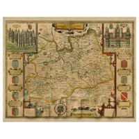 Dolls House Miniature John Speed Aged Surrey Map