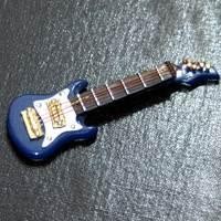 Dolls House Miniature Blue Electric Guitar