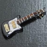 Dolls House Miniature Black Electric Guitar