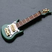 Dolls House Miniature Green Electric Guitar