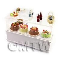 Dolls House Miniature L Shaped 2 Tier Filled right Hand Dessert Counter