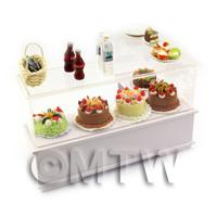 Dolls House Miniature L Shaped 2 Tier Filled Left Hand Dessert Counter