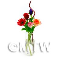 5 Mixed Long Stem Flowers in a Glass Vase (GV72)
