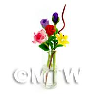 5 Mixed Long Stem Flowers in a Glass Vase (GV73)