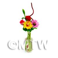 4 Mixed Long Stem Flowers in a Glass Vase (GV74)