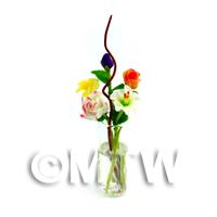 5 Mixed Long Stem Flowers in a Glass Vase (GV77)