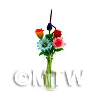 5 Mixed Long Stem Flowers in a Glass Vase (GV79)