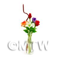 5 Mixed Long Stem Flowers in a Glass Vase (GV80)