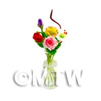 5 Mixed Long Stem Flowers in a Glass Vase (GV82)