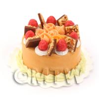 Dolls House Miniature Orange Rose Gateaux 