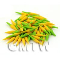 10 Handmade Dolls House Miniature Yellow Chillies