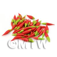 10 Handmade Dolls House Miniature Red Chillies